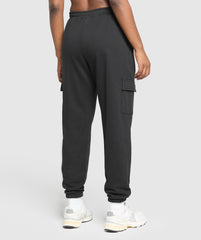 Fleece Cargo Joggers - Black