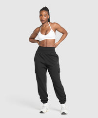 Fleece Cargo Joggers - Black