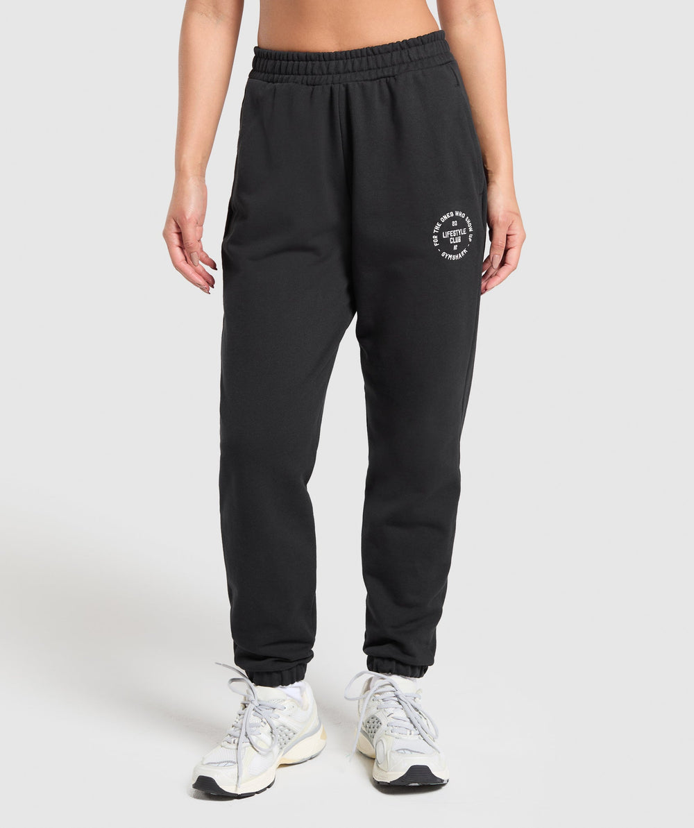 Lifestyle Club Graphic Joggers - Black