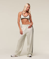 Retro Stripe Snap Pant - Oat White/Archive Brown