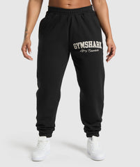 Lifting Essentials Graphic Brushed Oversized Joggers - Black