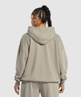 Power Oversized Zip Hoodie - Linen Brown/Acid Wash