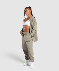 Power Oversized Zip Hoodie - Linen Brown/Acid Wash