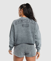 Collegiate Shadow Washed Midi Sweatshirt - Asphalt Grey