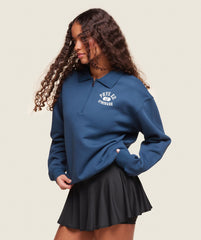 Phys Ed Graphic 1/4 Zip - Soft Blue