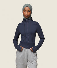 GS x Leana Deeb Hooded Midi Top - Midnight Blue