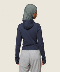 GS x Leana Deeb Hooded Midi Top - Midnight Blue
