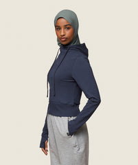 GS x Leana Deeb Hooded Midi Top - Midnight Blue