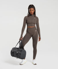 Vital Midi Zip Up Jacket - Brown Marl