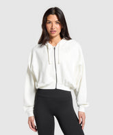 Lifestyle Club Graphic Zip Up Hoodie - Soft White