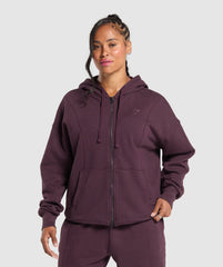 Power Oversized Zip Hoodie - Depth Purple
