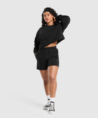 Lifting Graphic Midi Sweatshirt - Black