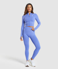 Vital Midi Zip Up Jacket - Lift Blue Marl