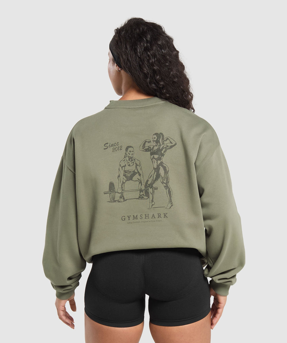 Two Strong Women Sweatshirt - Base Green