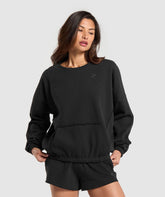 Fleece Oversized Sweatshirt - Black