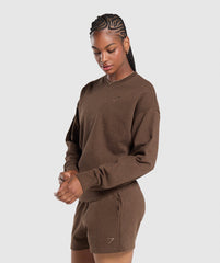 Rest Day Sweats Oversized Crew - Brown Marl