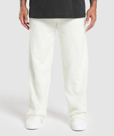 Knitted Straight Leg Joggers - Skylight White