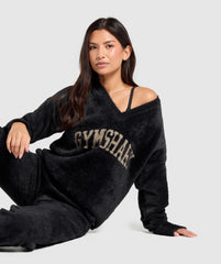V-Neck Knitted Jumper - Black