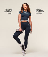Lift Varsity Seamless Midi T-Shirt - Heavy Blue