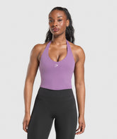 Halter Neck Cami with Shelf - Mood Purple