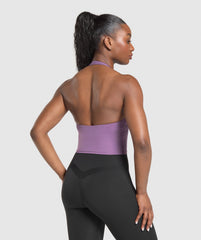 Halter Neck Cami with Shelf - Mood Purple