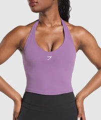 Halter Neck Cami with Shelf - Mood Purple
