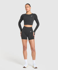 Vital Crop Top - Black Marl