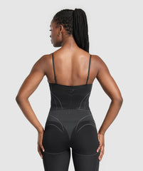 Apex Seamless Midi Tank With Shelf - Black/Graphite Grey