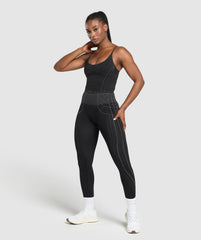 Apex Seamless Midi Tank With Shelf - Black/Graphite Grey