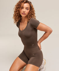 Soft Sculpt Midi T-Shirt - Walnut Brown