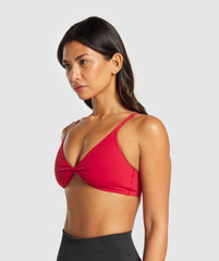 Twist Front Bralette - Carmine Red