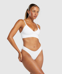 Seamless V Neck Bralette - White