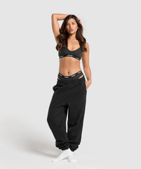 Rib High Rise Thong - Midnight Black Marl