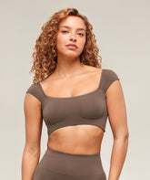 Soft Sculpt Cap Sleeve Bralette - Walnut Brown
