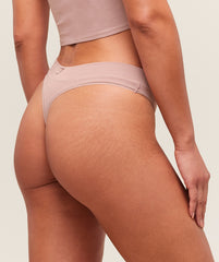Cotton Graphic Thong - Muted Pink