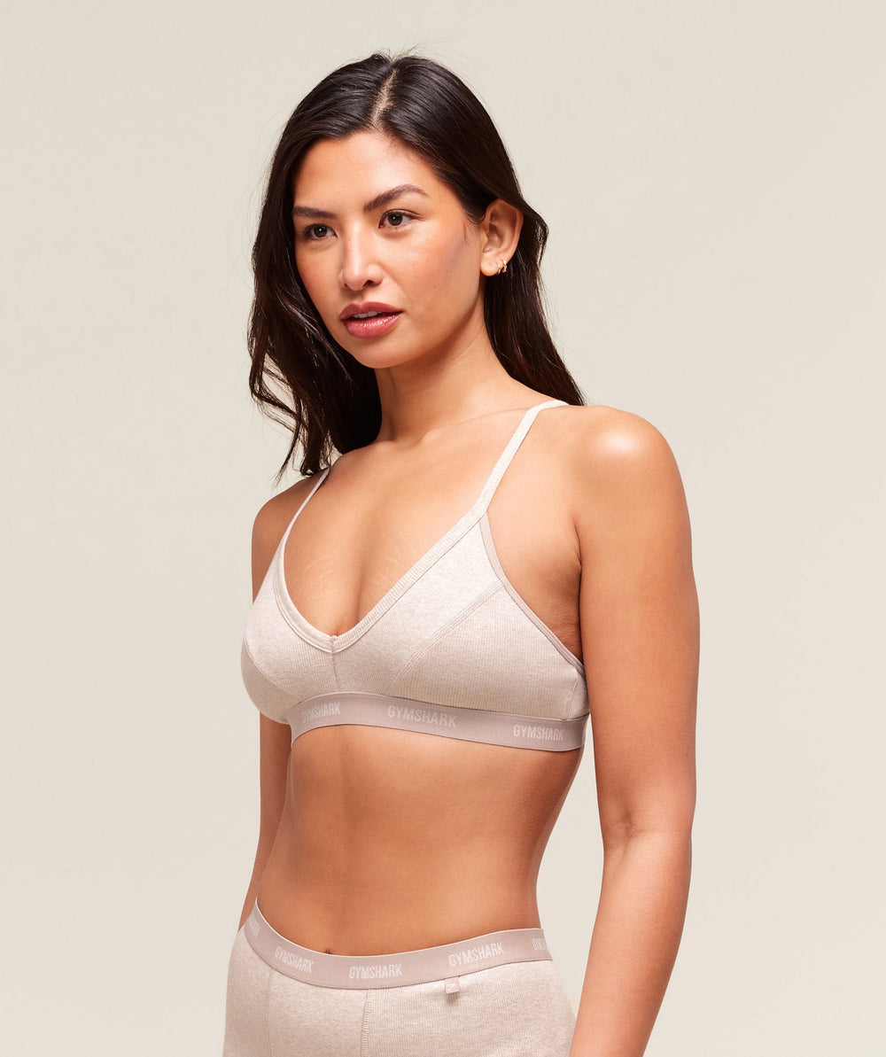 Rib Bralette - Soft Pink Marl