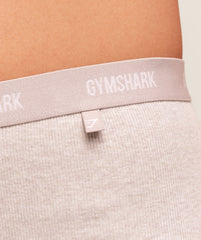 Rib Shorts - Soft Pink Marl
