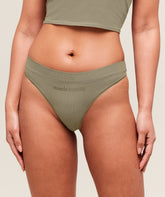 Cotton Graphic Thong - Linen Brown