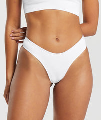 Seamless Dipped Front Thong - White