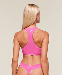 Juicy Peach Cotton Bralette - Fetch Pink