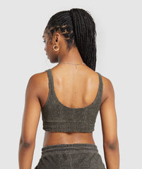 Monogram Towelling Bralette - Strength Green