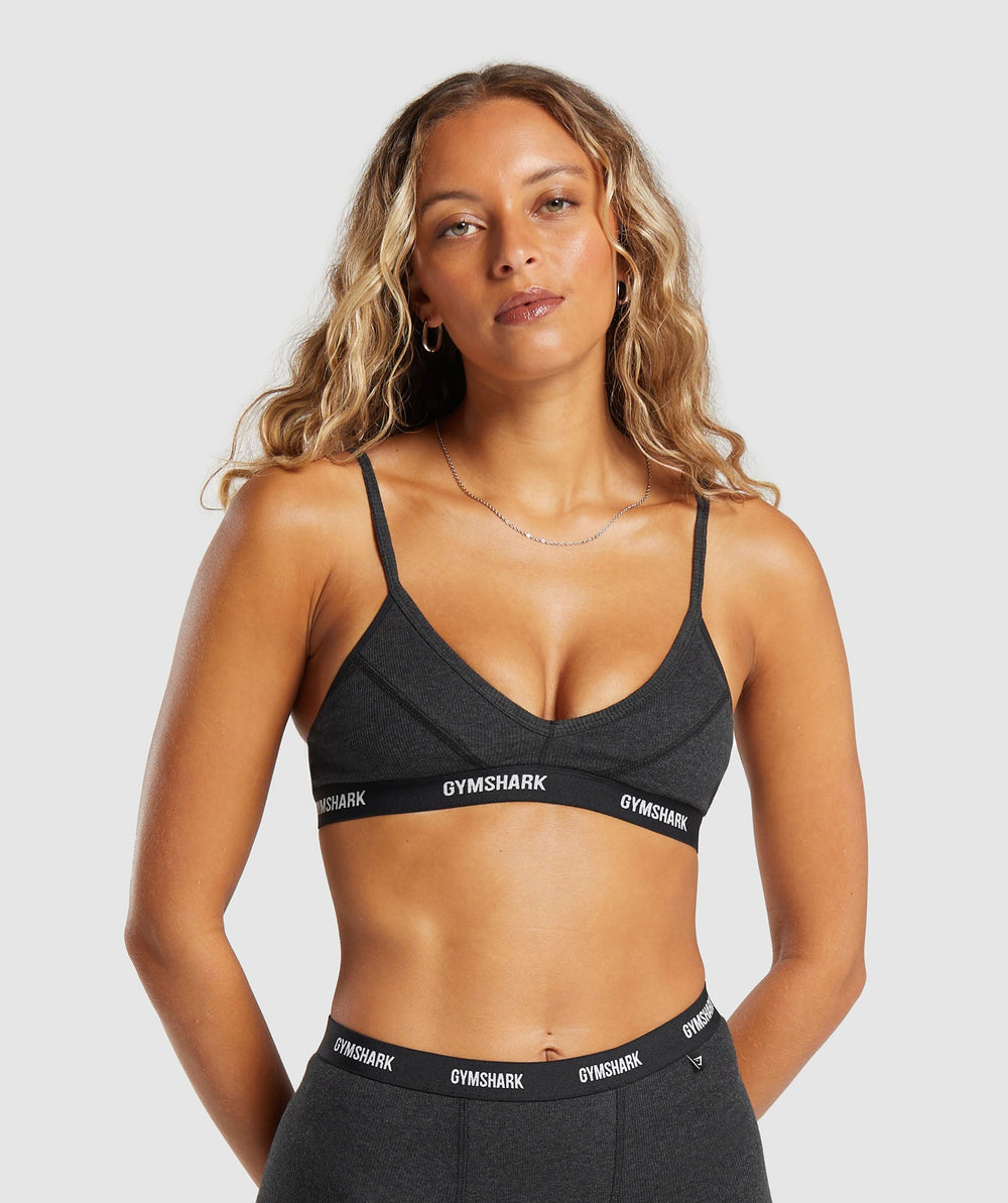Rib Bralette - Midnight Black Marl