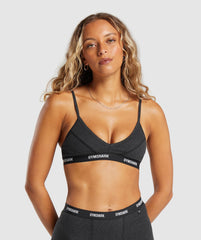 Rib Bralette - Midnight Black Marl