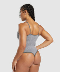 Lift Seamless Bodysuit - Brushed Grey/White Marl