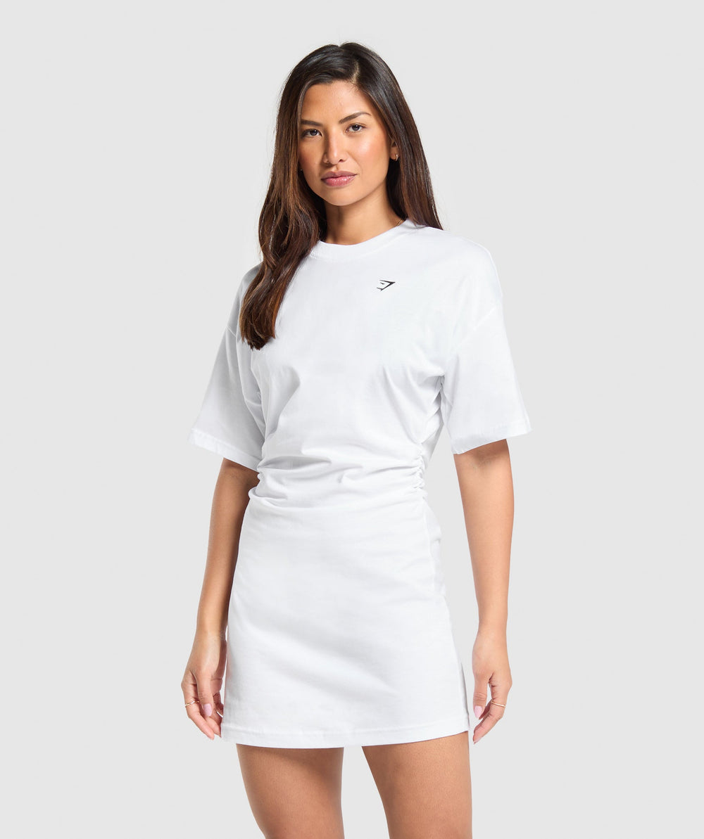 Lifting Longline T-Shirt Dress - White