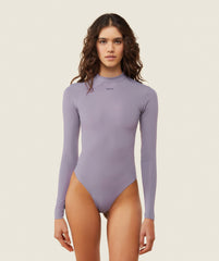 everywear Long Sleeve Active Bodysuit - Fog Purple