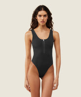 everywear Reversible Zip Leotard - Black/Heavy Blue