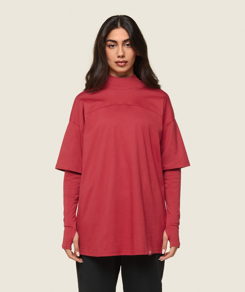 GS x Leana Deeb Oversized T-shirt - Vivid Red