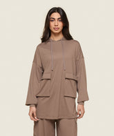 GS x Leana Deeb Oversized Hoodie - Soul Brown