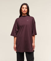 Covered Longline Cotton T-Shirt - Cherry Purple
